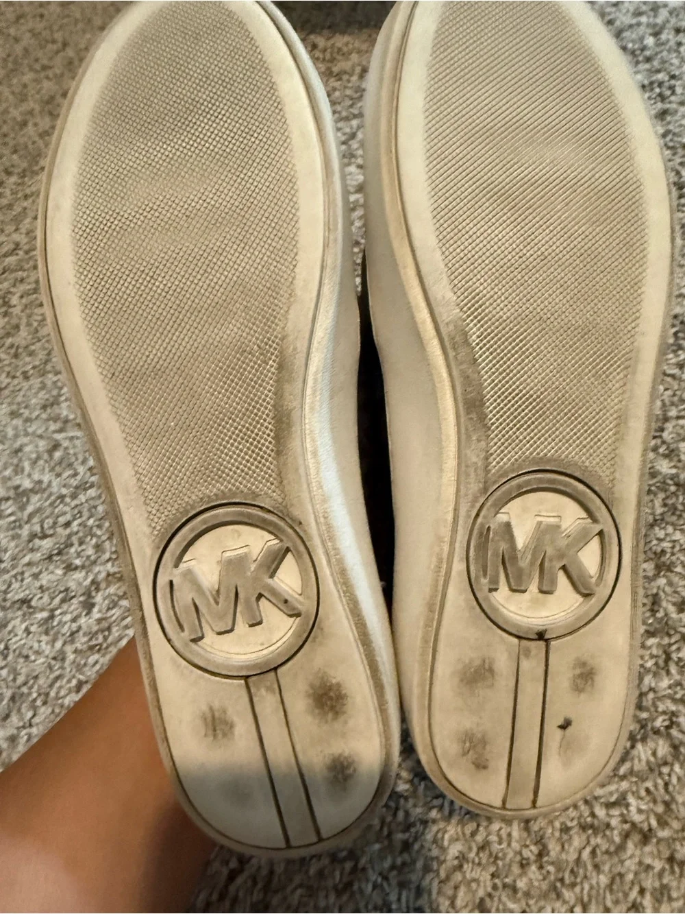 Michael Kors Black Slip-On Loafers with White Soles